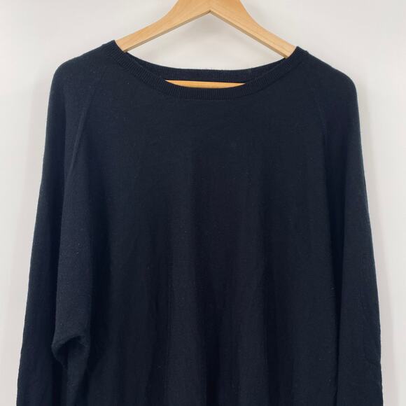 Banana Republic Telma Merino Wool Sweater Relaxed Long Sleeve Dolman Black XL - Picture 5 of 12